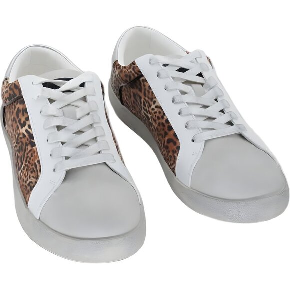INC International Concepts Damon Cheetah Sneaker White/Brown Men's US 8 - Picture 1 of 6
